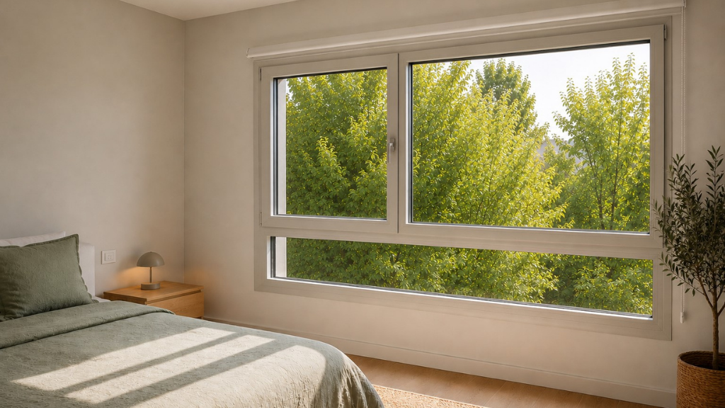 Habitación con ventana de aluminio